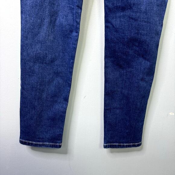 Justice Distressed Dark Wash Denim Bib Overalls Skinny Stretch Girl's Size 16 - Picture 12 of 12